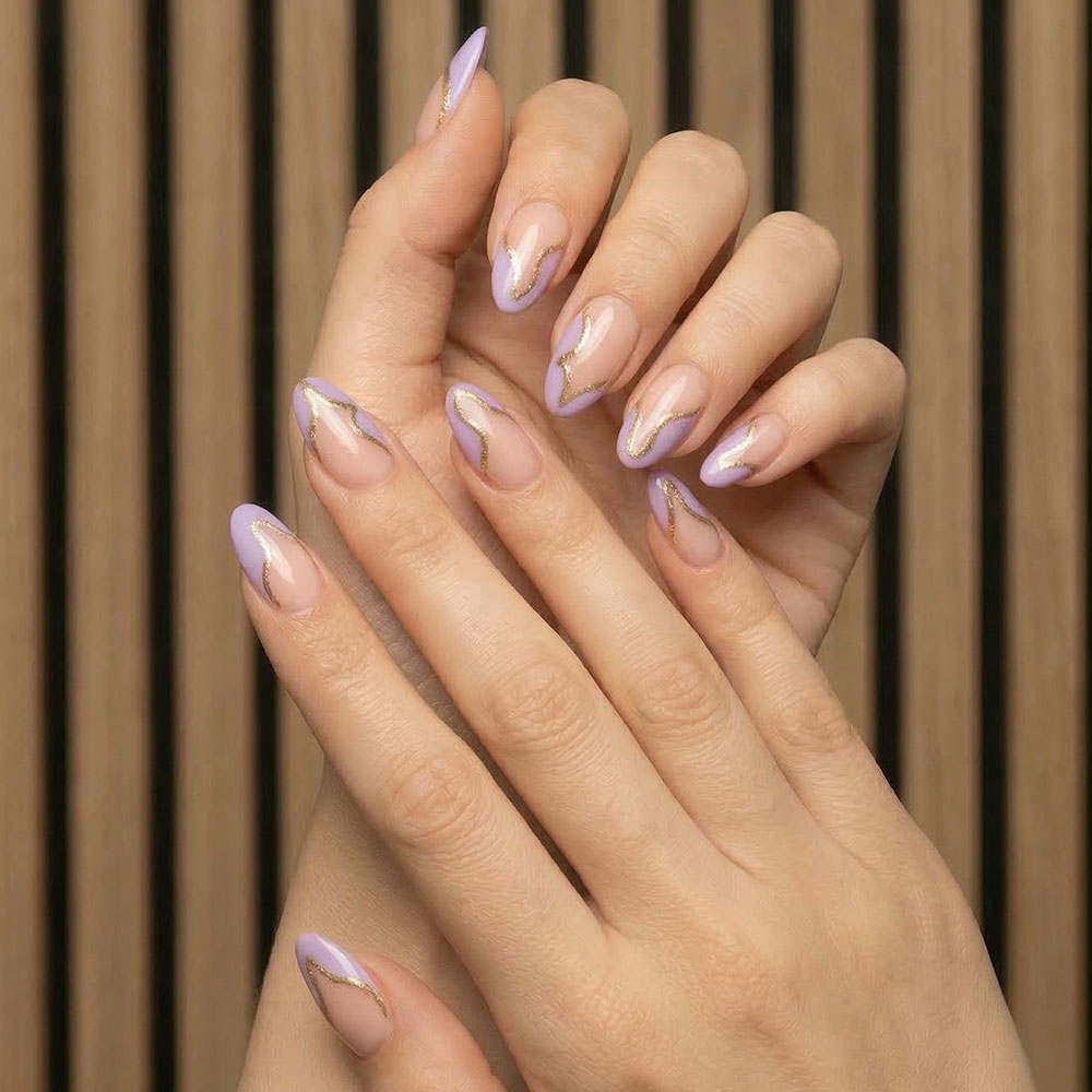 Lavender gold nails