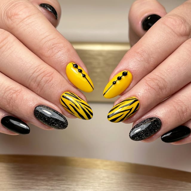 Tiger stripe nail art