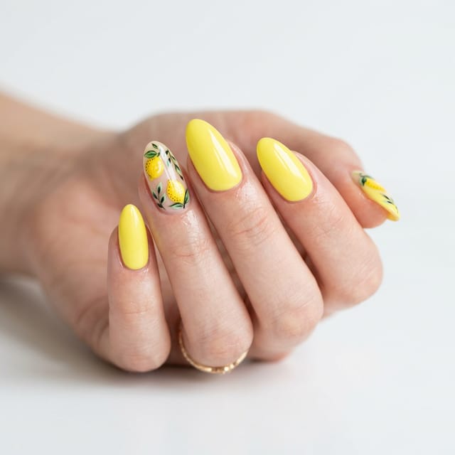 Lemon nail art